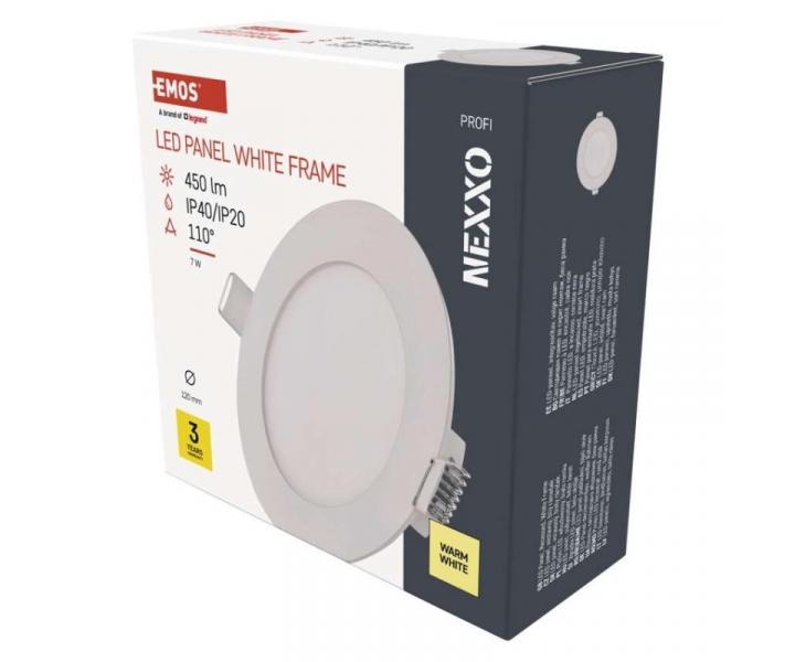 LED vestavn svtidlo NEXXO, kruhov, bl, 7W, tepl bl Emos ZD1124