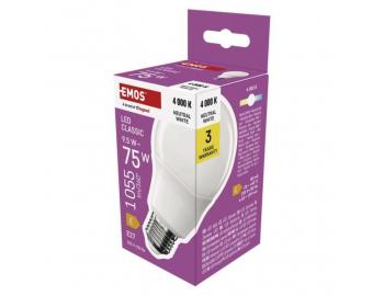 LED rovka Classic A60 / E27 / 9,5 W (75 W) / 1055 lm / neutrln bl Emos ZQ5E53