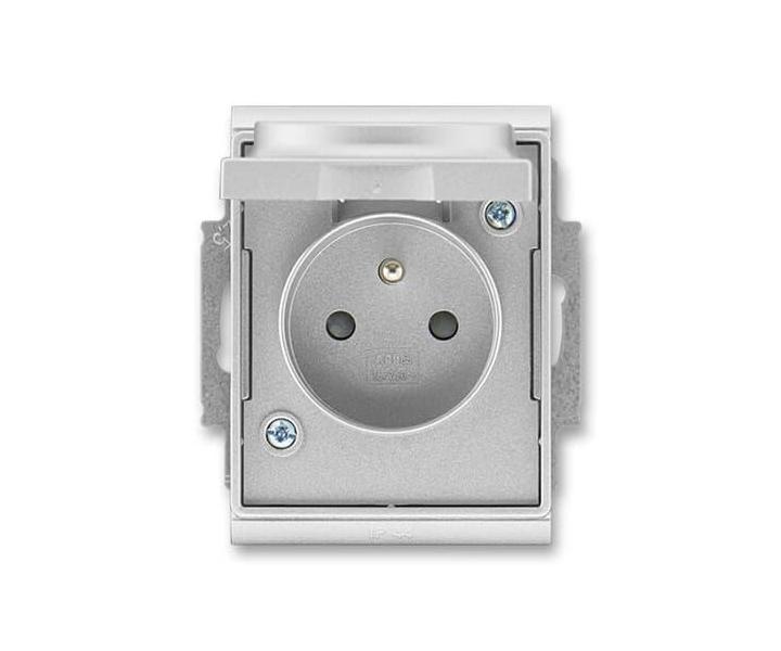 Zsuvka jednonsobn s ochr. kolkem, s clonkami, vkem, s drpky, IP44 ABB Element, Time 5518E-A02999 08 - titanov