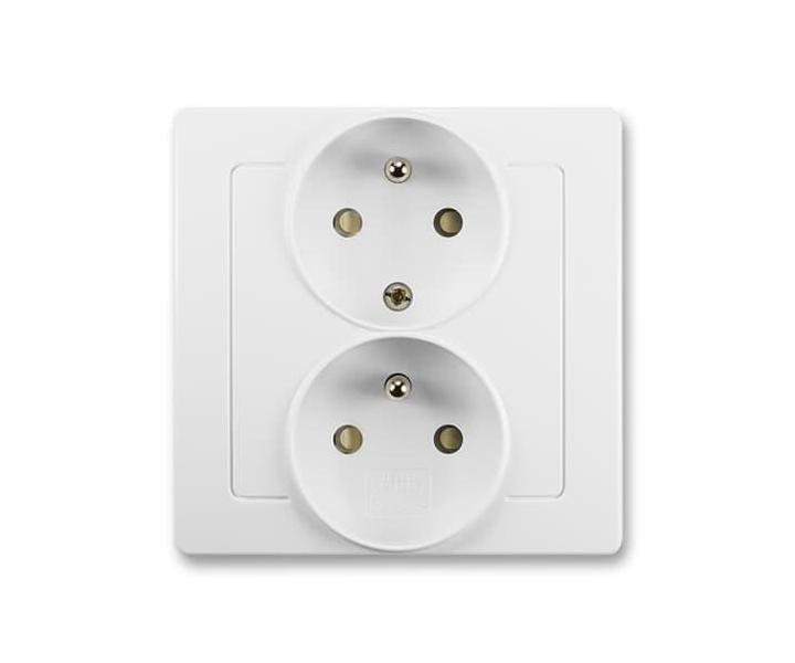 Zsuvka 2nsobn, polozaputn, s ochrannmi kolky, s clonkami ABB Swing 5512J-C02259 B1 - jasn bl