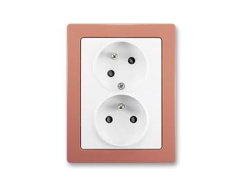 Zsuvka dvojnsobn s ochr. kolky, s clonkami, s natoenou dutinou ABB Swing 5513J-C02357 B1R3 - jasn bl/cihlov