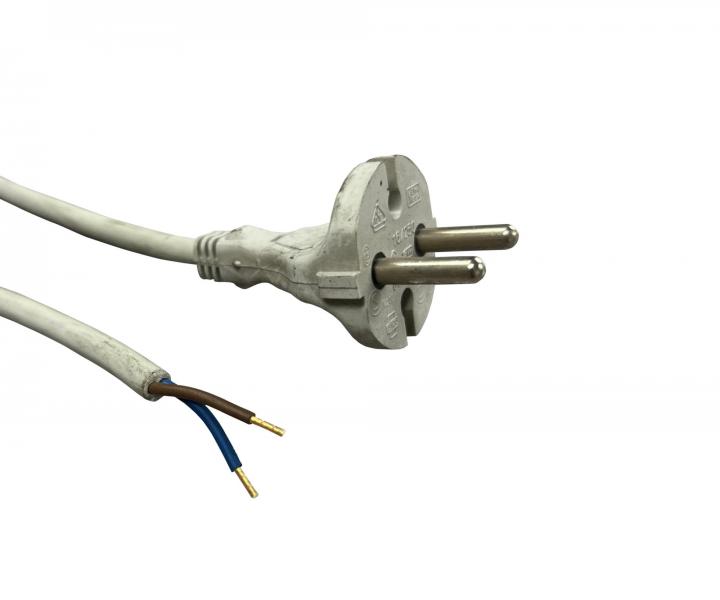 Flexo PVC šňůra 862101-2-51/2.20, 2x1, dutinky, rovná vidlice, šedá, 2,2 m - II. jakost - pošpiněné