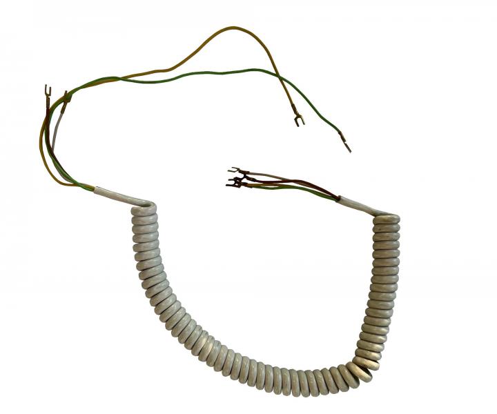 Flexo telefonní PVC kroucená šňůra MT 4-22S-6 B, vidlice, bílá, 1,15 m - II. jakost - pošpiněné