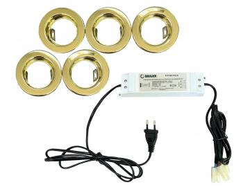 Sada halogenovch lamp Brilux 4905-5, 20 W - mosaz