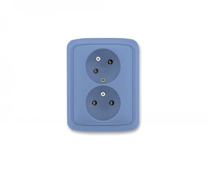 Z�suvka dvojn�sobn� ABB Tango 5513A-C02357 M2, pooto�en� - sv�tl� modr�