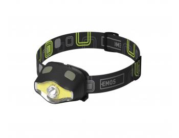 COB LED + LED elovka Emos P3536, 220 lm, 100 m, 3x AAA