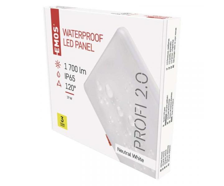 LED vestavn svtidlo VIXXO, tvercov, bl, 19W neut.b.,IP65 Emos ZV2152