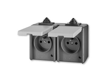 Zsuvka dvojnsobn pro prbnou mont, IP44 ABB Praktik 5518-2069 S - ed