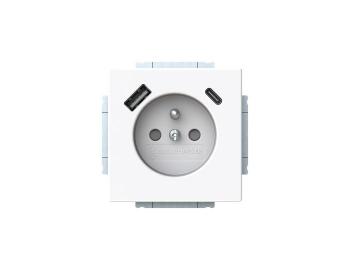Zsuvka 1nsobn s kolkem, s clonkami, s nabjenm USB-A, USB-C ABB Future 2CKA002017A1916 - studio bl