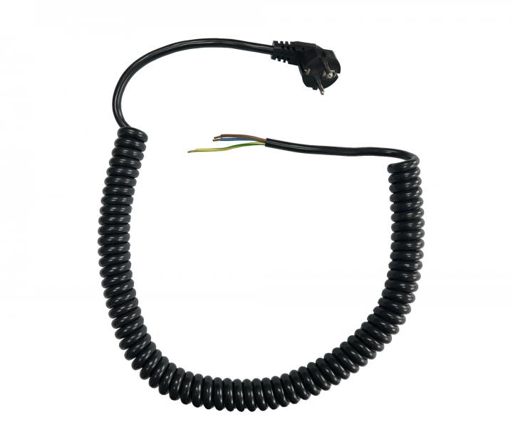 Flexo PVC kroucená šňůra 863157-1-101/5, 3Gx1,5, dutinky, úhlová vidlice, černá - 5 m