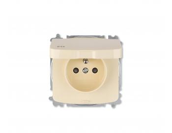 Z�suvka jednon�sobn� ABB Tango 6619A-A06997 C, IP44, ochrann� kol�k, clonky, v��ko - slonov� kost