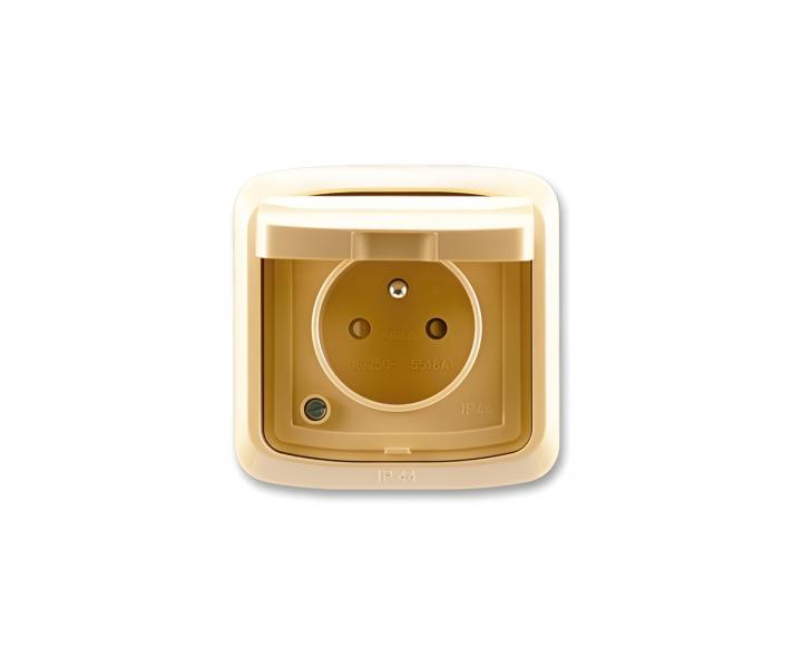 Z�suvka jednon�sobn� s clonkami, s v��kem ABB Tango 5518A-2999 D, IP44, 16 A, 250 V AC - b�ov�