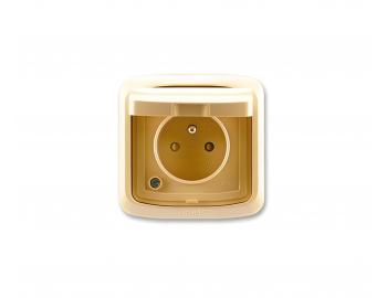 Z�suvka jednon�sobn� s clonkami, s v��kem ABB Tango 5518A-2999 D, IP44, 16 A, 250 V AC - b�ov�