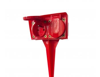 Dvojnsobn zapichovac zsuvka Flipol GZ-20S, IP44, PVC - erven