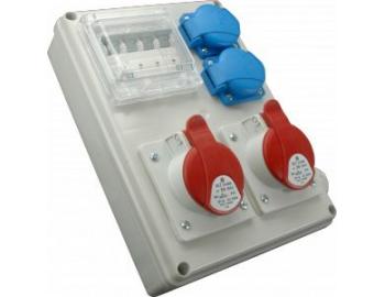 Zsuvkov rozvodnice 1x3243+1x1643+2x230 V, jitn, IP 44 SEZ ROS-I 1602