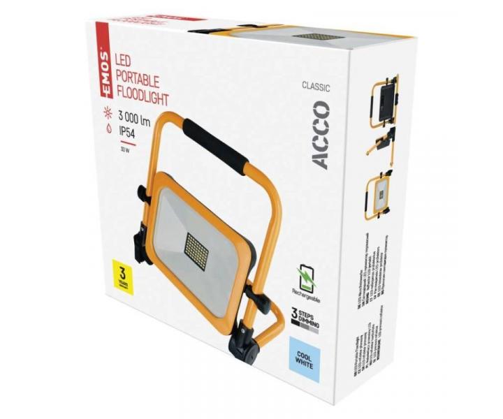 LED reflektor ACCO nabjec penosn, 30W, lut, studen bl Emos ZS2832