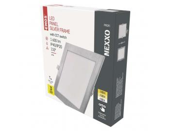 LED vestavn svtidlo NEXXO, tvercov, stbrn, 18W, se zmnou CCT Emos ZD2243