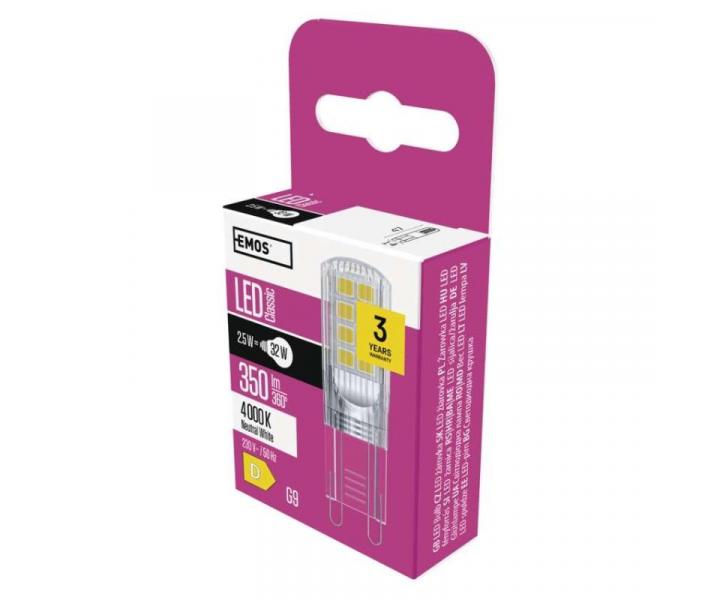 LED rovka Classic JC / G9 / 2,5 W (32 W) / 350 lm / neutrln bl Emos ZQ9536