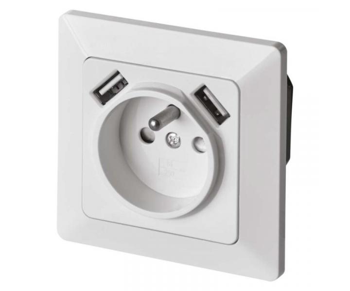 Zsuvka s USB 2,1A max., bl Emos A6000.0