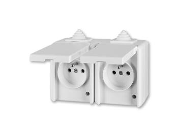 Zsuvka dvojnsobn pro prbnou mont, IP44 ABB Praktik 5518-2069 B - bl