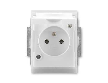 Zsuvka jednonsobn s ochr. kolkem, s clonkami, vkem, s drpky, IP44 ABB Element, Time 5518E-A02999 01 - bl/ledov bl