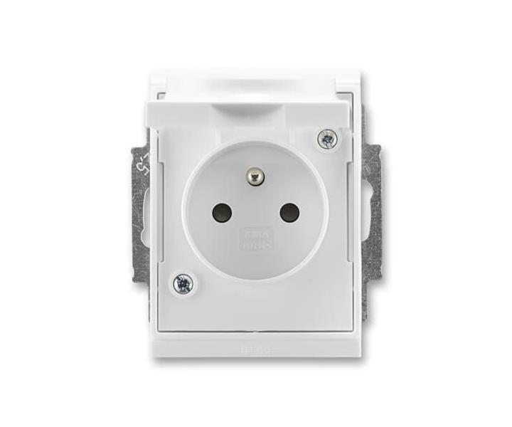 Zsuvka jednonsobn s ochr. kolkem, s clonkami, vkem, s drpky, IP44 ABB Element, Time 5518E-A02999 03 - bl/bl