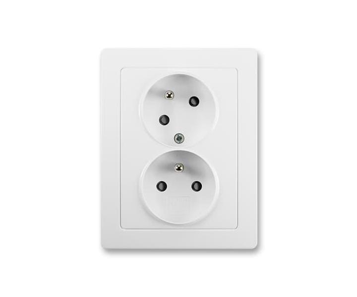 Zsuvka dvojnsobn s ochr. kolky, s clonkami, s natoenou dutinou ABB Swing 5513J-C02357 B1 - jasn bl