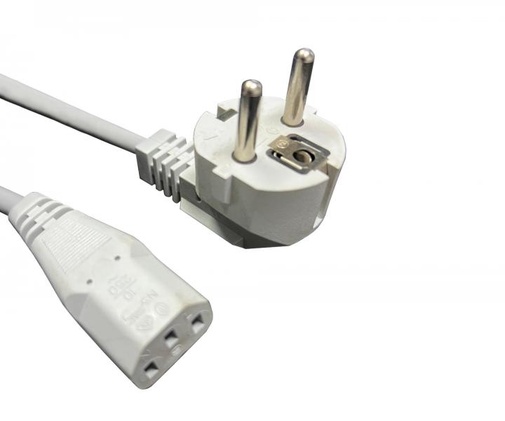 Flexo PVC počítačová šňůra N5/863077-2-2/1,5, 3x0,75, úhlová vidlice, šedá, 1,5 m - II. jakost - pošpiněné