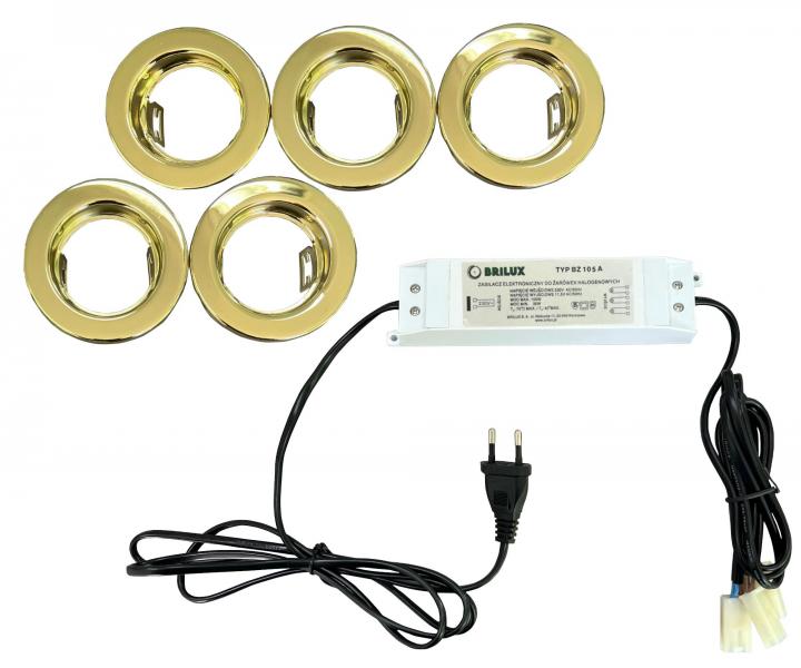 Sada halogenovch lamp Brilux 4905-5, 20 W - mosaz