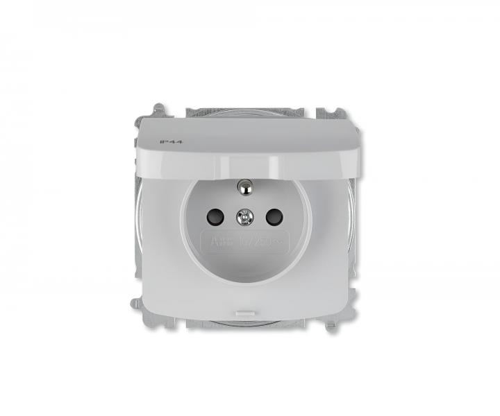 Z�suvka jednon�sobn� ABB Tango 6619A-A06997 S, IP44, ochrann� kol�k, clonky, v��ko - �ed�