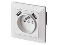 Zsuvka s USB 2,1A max., bl Emos A6000.0