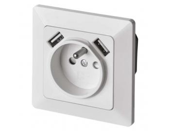 Zsuvka s USB 2,1A max., bl Emos A6000.0