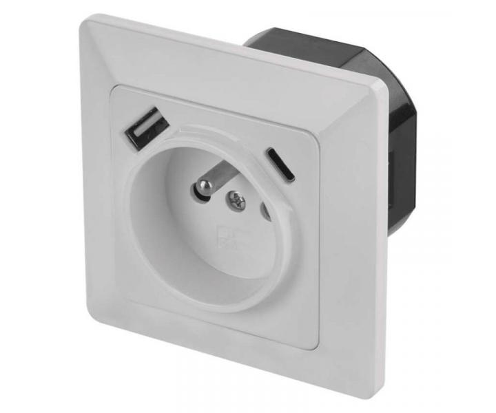 Zsuvka s USB A+USB C., bl Emos A6000.4