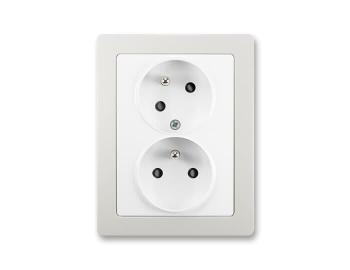 Zsuvka dvojnsobn s ochr. kolky, s clonkami, s natoenou dutinou ABB Swing 5513J-C02357 B1S1 - jasn bl/svtle ed