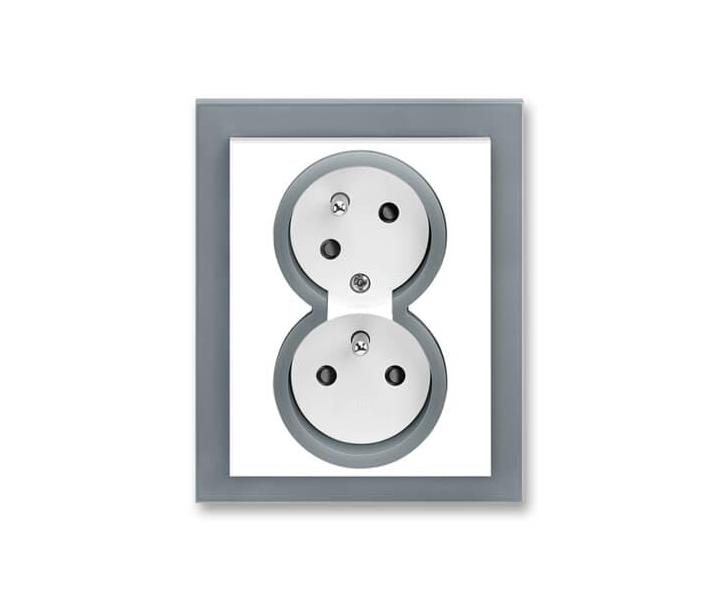 Zsuvka dvojnsobn s ochr. kolky, s clonkami, s natoenou dutinou ABB Neo 5513M-C02357 44 - bl/ledov ed