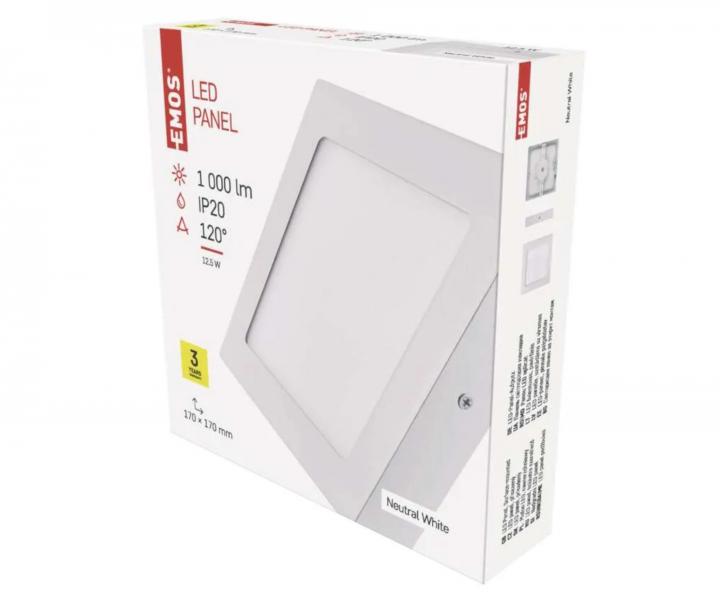 tvercov pisazen LED svtidlo Emos Profi ZM6132, 12,5 W, neutrln bl