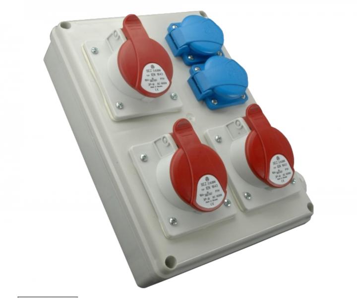 Zsuvkov rozvodnice na omtku SEZ ROS 1603, IP44, 3x zsuvka 1653+2x zsuvka 230V