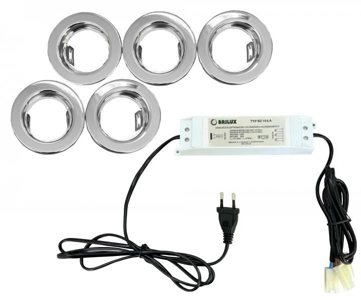 Sada halogenovch lamp Brilux 4905-5, 20 W - chrom