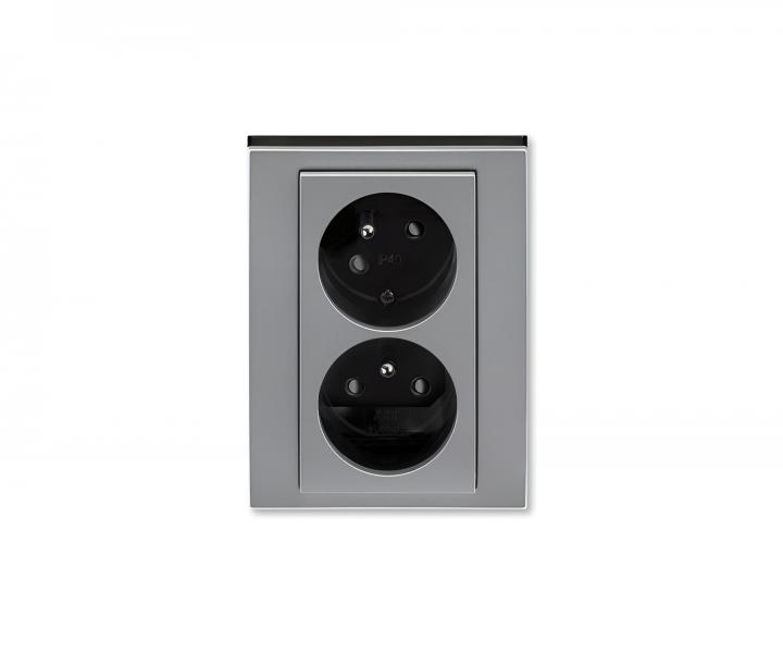 Z�suvka dvojn�sobn�, s clonkami, s nato�enou dutinou ABB Levit 5513H-C02357 69 - ocelov�/kou�ov� �ern�