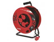 Venkovn prodluovac kabel na bubnu 25 m / 4 zsuvky / ern / guma / 230 V / 1,5 mm2 Emos P084251