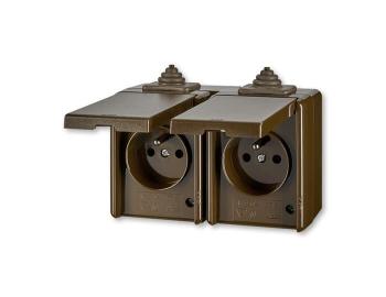 Zsuvka dvojnsobn pro prbnou mont, IP44 ABB Praktik 5518-2069 H - hnd