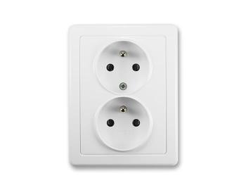 Zsuvka dvojnsobn s ochrannmi kolky ABB Swing 5512G-C02349 B1 - jasn bl
