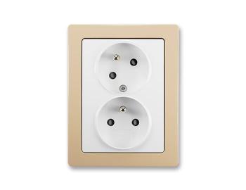 Zsuvka dvojnsobn s ochr. kolky, s clonkami, s natoenou dutinou ABB Swing 5513J-C02357 B1C3 - jasn bl/mocca