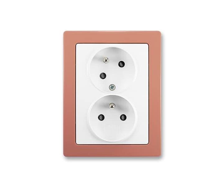 Zsuvka dvojnsobn s ochr. kolky, s clonkami, s natoenou dutinou ABB Swing 5513J-C02357 B1R3 - jasn bl/cihlov