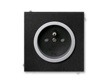 Zsuvka jednonsobn, s ochr. kolkem, s clonkami, s bezroub. sv. ABB Neo 5519M-A02357 74 - onyx/titanov