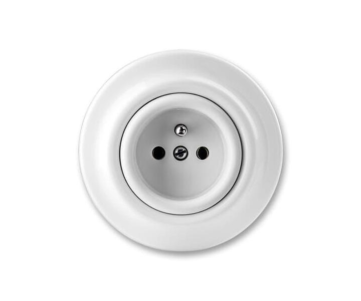 Zsuvka jednonsobn s ochrannm kolkem (typ 6619) ABB Decento 6619K-C06347 - bl (porceln)