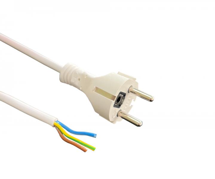 Flexo silikonová šňůra 963109-3-1/5, 3x1, rovná vidlice, bílá - 5 m