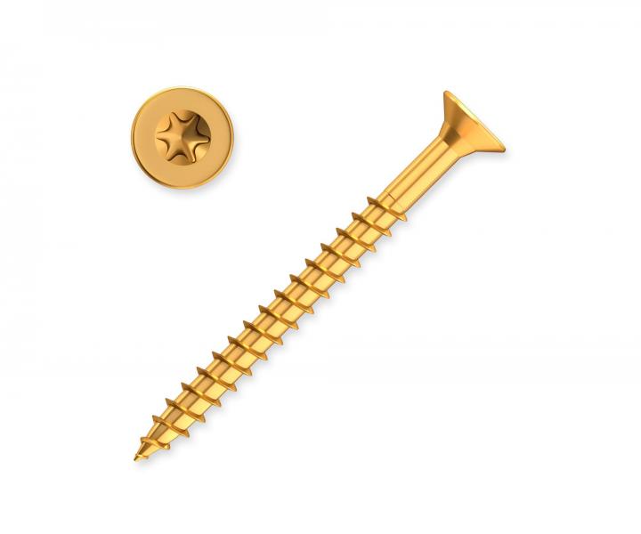 Vrut se zaputnou hlavou Valenta ZT 4x35/24, hvzdika hlava, lut zinek, sten zvit