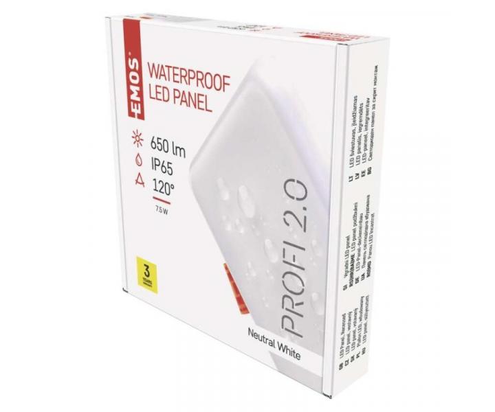 LED vestavn svtidlo VIXXO, tvercov, bl, 7,5W neutr.b.,IP65 Emos ZV2122