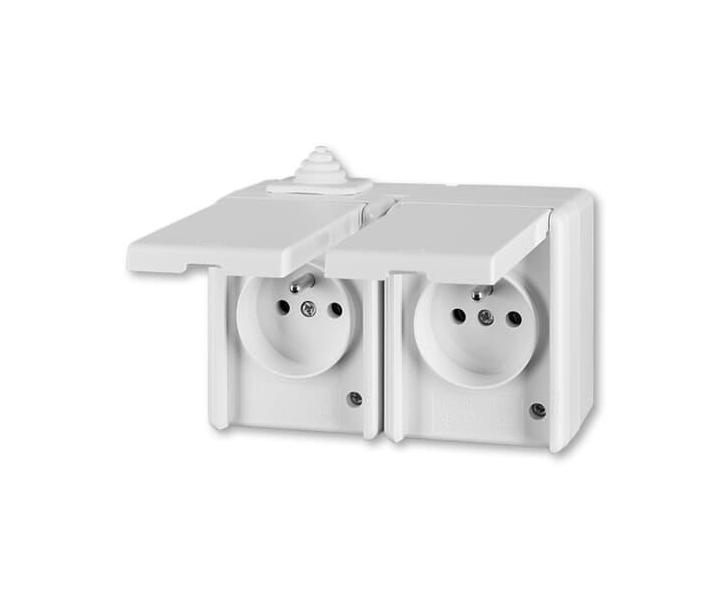Zsuvka dvojnsobn, IP44 ABB Praktik 5518-2029 B - bl